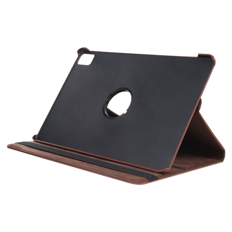 For iPad Pro 13 2024 360 Degree Rotation Litchi Texture Leather Tablet Case with Holder(Brown) - iPad Pro 13 2024 Cases by PMC Jewellery | Online Shopping South Africa | PMC Jewellery | Buy Now Pay Later Mobicred