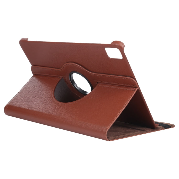 For iPad Air 13 2024 360 Degree Rotation Litchi Texture Leather Tablet Case with Holder(Brown) - iPad Air 13 2024 Cases by PMC Jewellery | Online Shopping South Africa | PMC Jewellery | Buy Now Pay Later Mobicred