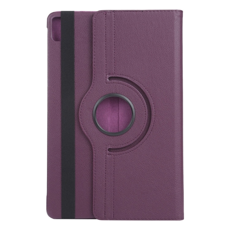 For iPad Air 11 2024 360 Degree Rotation Litchi Texture Leather Tablet Case with Holder(Purple) - iPad Air 11 2024 Cases by PMC Jewellery | Online Shopping South Africa | PMC Jewellery | Buy Now Pay Later Mobicred