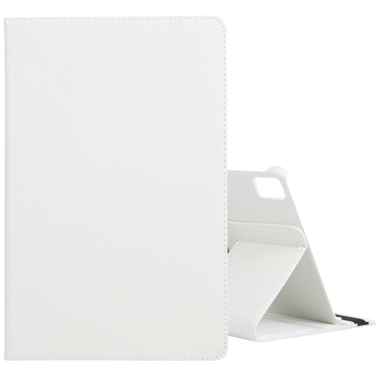 For iPad Air 11 2024 360 Degree Rotation Litchi Texture Leather Tablet Case with Holder(White) - iPad Air 11 2024 Cases by PMC Jewellery | Online Shopping South Africa | PMC Jewellery | Buy Now Pay Later Mobicred