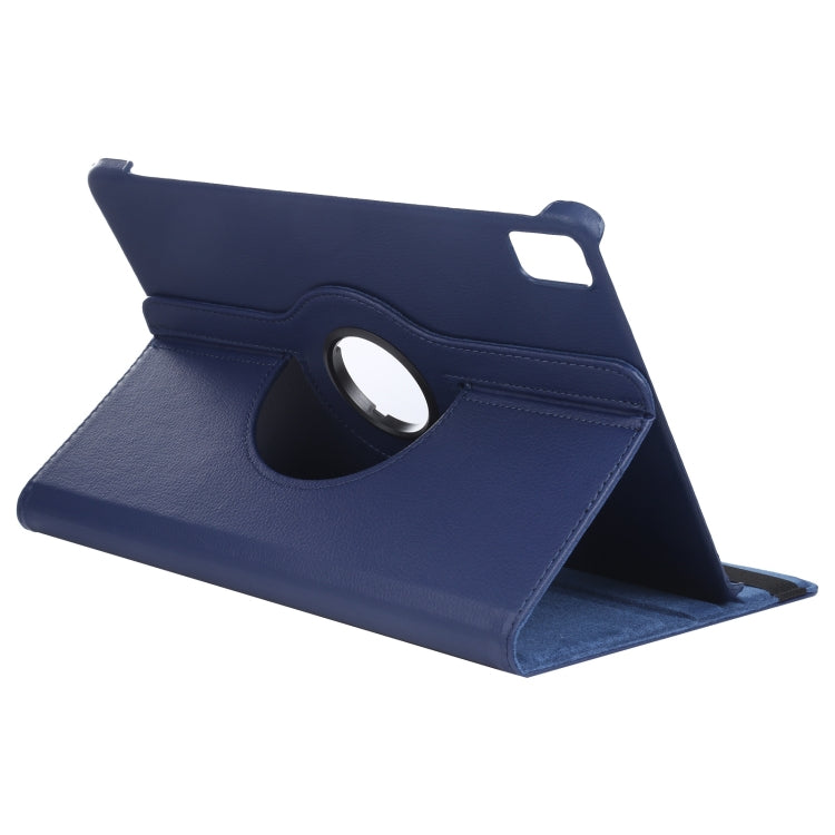For iPad Pro 11 2024 360 Degree Rotation Litchi Texture Leather Tablet Case with Holder(Dark Blue) - iPad Pro 11 2024 Cases by PMC TechLife | Online Shopping South Africa | PMC TechLife | Buy Now Pay Later Mobicred