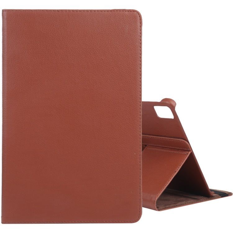 For iPad Pro 11 2024 360 Degree Rotation Litchi Texture Leather Tablet Case with Holder(Brown) - iPad Pro 11 2024 Cases by PMC Jewellery | Online Shopping South Africa | PMC Jewellery | Buy Now Pay Later Mobicred