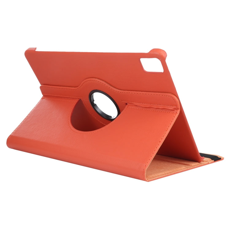 For iPad Pro 11 2024 360 Degree Rotation Litchi Texture Leather Tablet Case with Holder(Orange) - iPad Pro 11 2024 Cases by PMC Jewellery | Online Shopping South Africa | PMC Jewellery | Buy Now Pay Later Mobicred