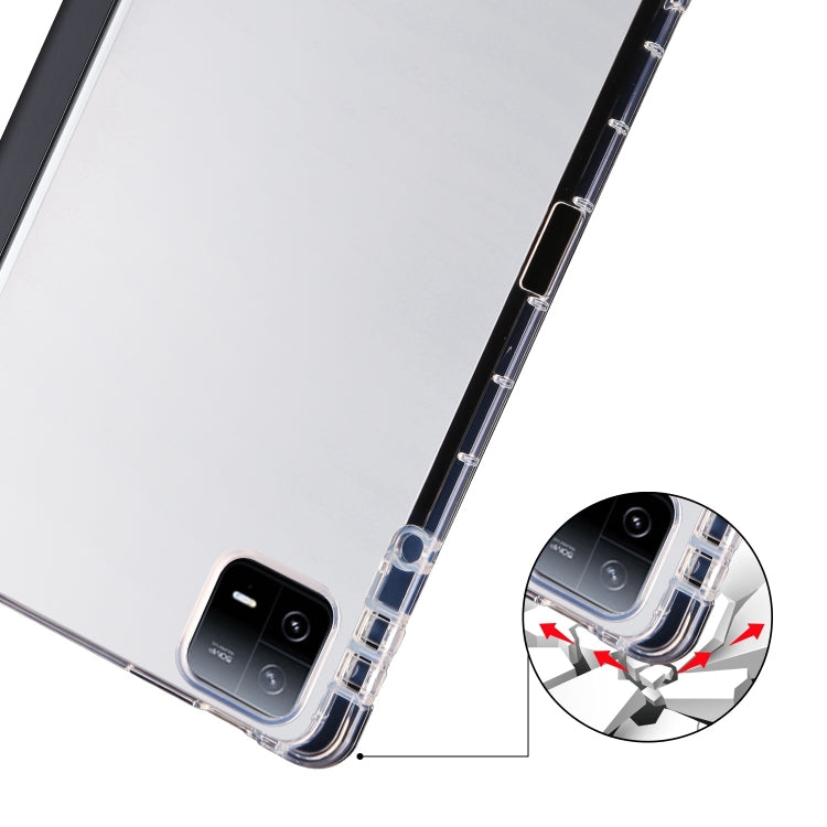 For iPad Pro 13 2024 3-fold Clear TPU Smart Leather Tablet Case with Pen Slot(Black) - iPad Pro 13 2024 Cases by PMC Jewellery | Online Shopping South Africa | PMC Jewellery | Buy Now Pay Later Mobicred