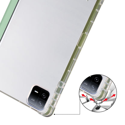 For iPad Pro 13 2024 3-fold Clear TPU Smart Leather Tablet Case with Pen Slot(Green) - iPad Pro 13 2024 Cases by PMC Jewellery | Online Shopping South Africa | PMC Jewellery | Buy Now Pay Later Mobicred