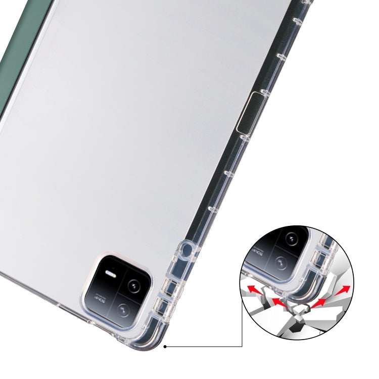 For iPad Pro 11 2024 3-fold Clear TPU Smart Leather Tablet Case with Pen Slot(Dark Green) - iPad Pro 11 2024 Cases by PMC TechLife | Online Shopping South Africa | PMC TechLife | Buy Now Pay Later Mobicred