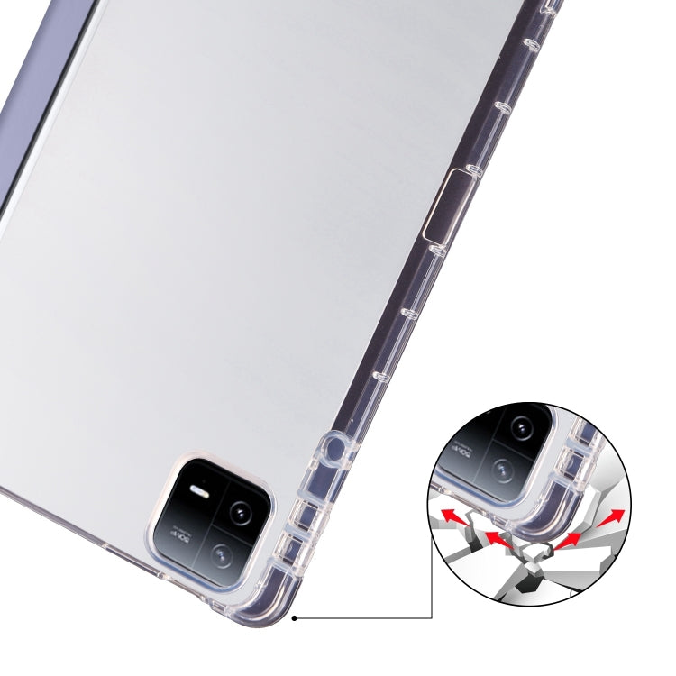For iPad Pro 11 2024 3-fold Clear TPU Smart Leather Tablet Case with Pen Slot(Lavender Purple) - iPad Pro 11 2024 Cases by PMC TechLife | Online Shopping South Africa | PMC TechLife | Buy Now Pay Later Mobicred