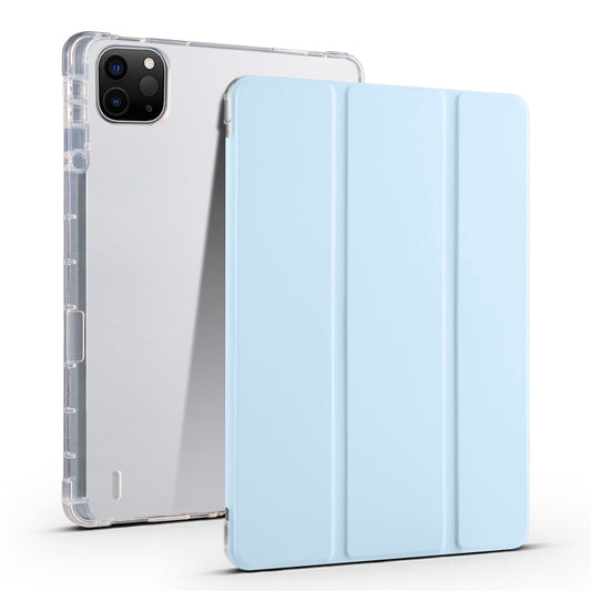 For iPad Air 13 2024 3-fold Clear TPU Smart Leather Tablet Case with Pen Slot(Ice Blue) - iPad Air 13 2024 Cases by PMC Jewellery | Online Shopping South Africa | PMC Jewellery | Buy Now Pay Later Mobicred