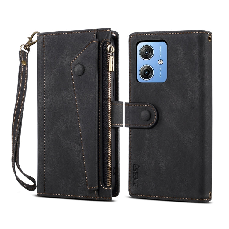 For Motorola Moto G54 Power 5G ESEBLE Retro Frosted RFID Leather Phone Case(Black) - free shipping - PMC TechLife - Order now!
