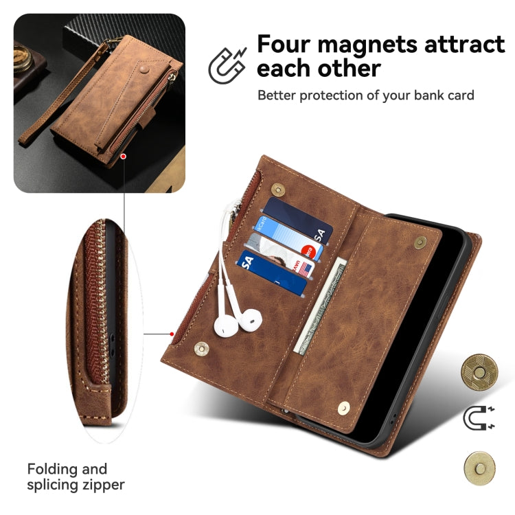 For Motorola Moto G54 Power 5G ESEBLE Retro Frosted RFID Leather Phone Case(Brown) - Motorola Cases by ESEBLE | Online Shopping South Africa | PMC TechLife | Buy Now Pay Later Mobicred