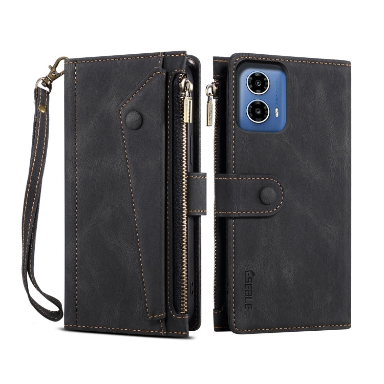 For Motorola Moto G34 5G / G45 5G ESEBLE Retro Frosted RFID Leather Phone Case(Black) - Motorola Cases by ESEBLE | Online Shopping South Africa | PMC TechLife | Buy Now Pay Later Mobicred