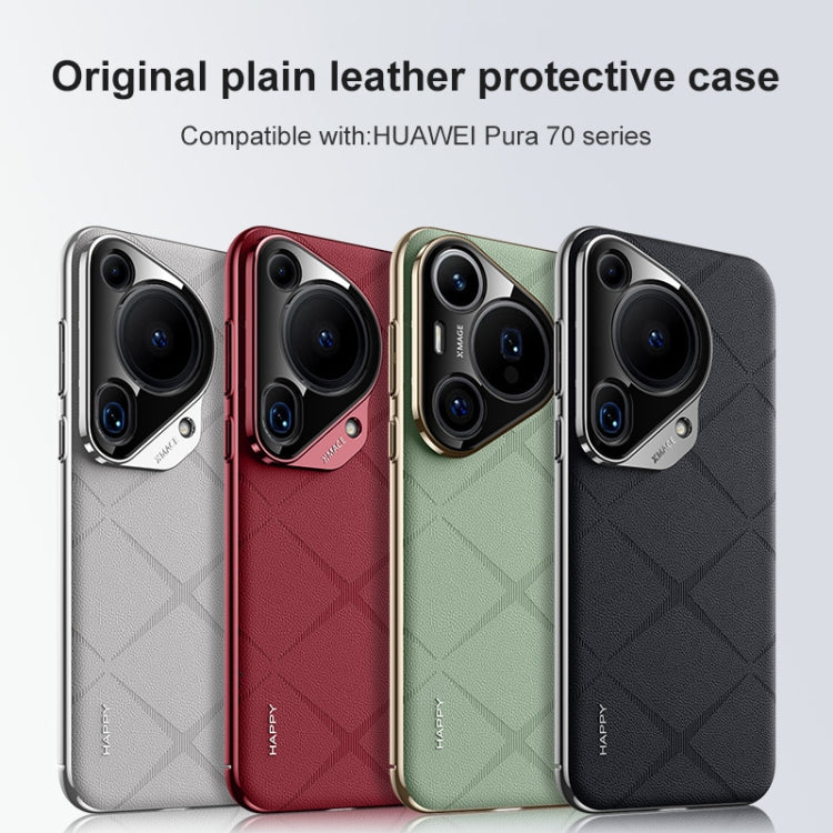 For Huawei Pura 70 Pro / Pro+ Plain Leather PC Phone Case(White) - Huawei Cases by PMC Jewellery | Online Shopping South Africa | PMC Jewellery | Buy Now Pay Later Mobicred