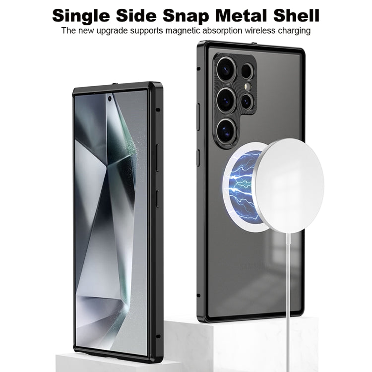 For Samsung Galaxy S24 Ultra 5G Snap Buckle Metal Frame Frosted MagSafe Phone Case(Gold) - free shipping - PMC Jewellery - Order now!