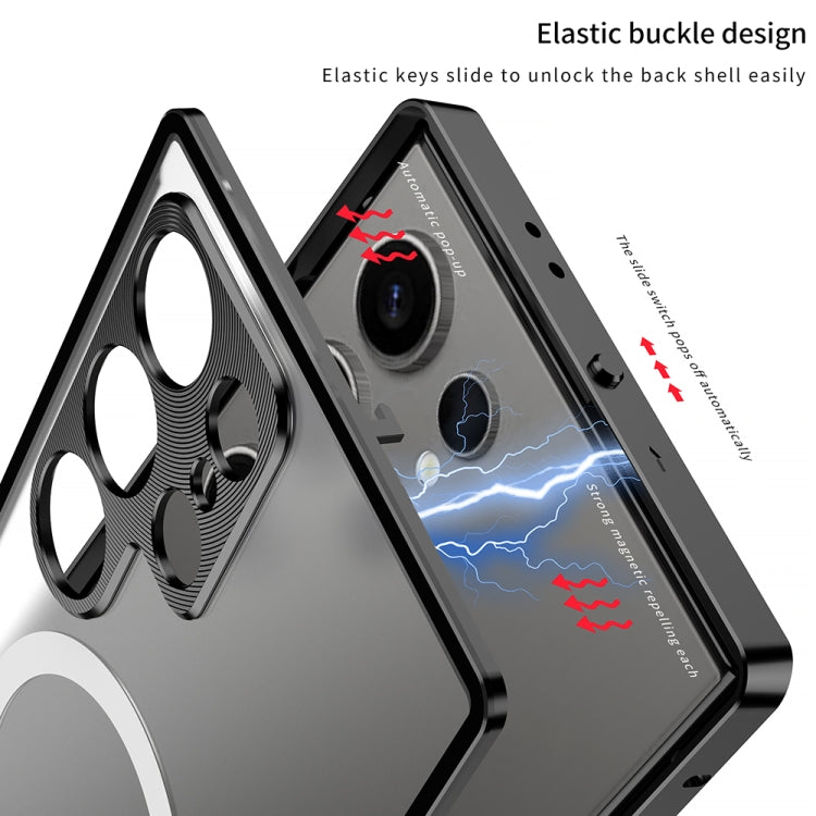 For Samsung Galaxy S24 Ultra 5G Snap Buckle Metal Frame Frosted MagSafe Phone Case(Gold) - free shipping - PMC Jewellery - Order now!