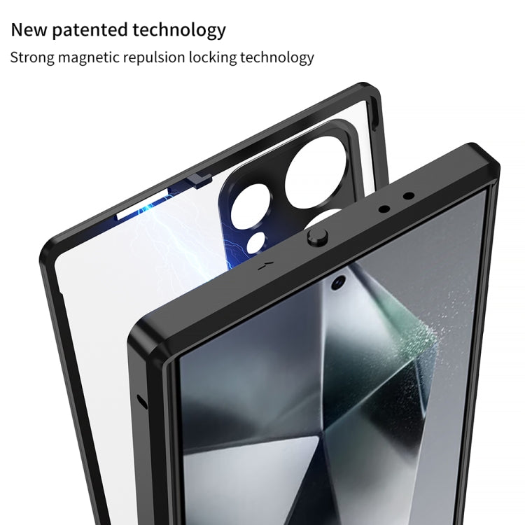 For Samsung Galaxy S24 Ultra 5G Snap Buckle Metal Frame Frosted MagSafe Phone Case(Gold) - free shipping - PMC Jewellery - Order now!