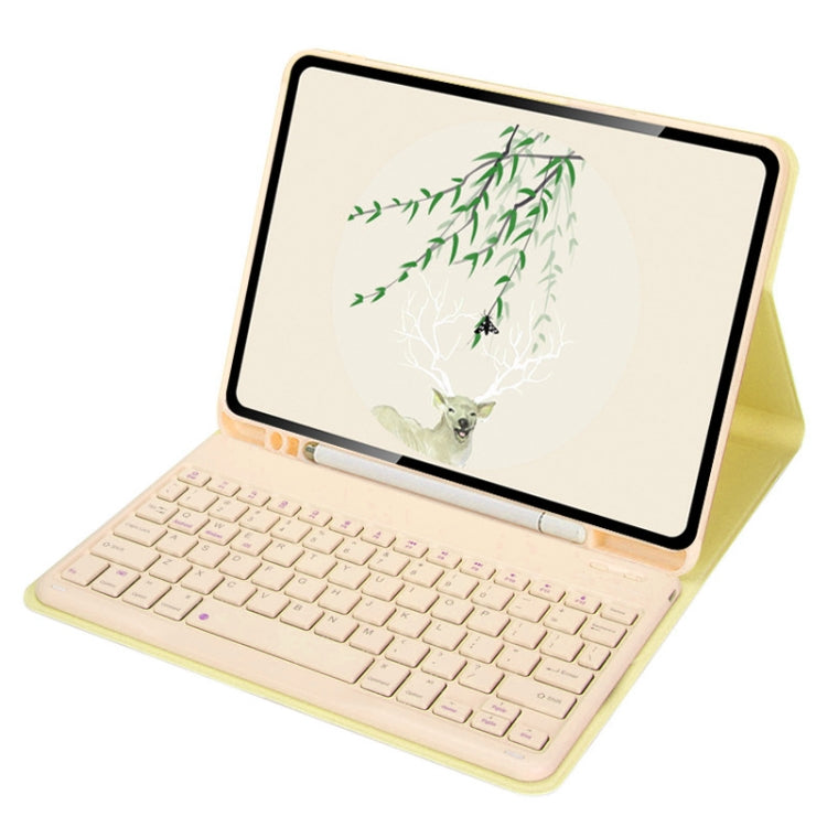 For Xiaomi Pad 6 / Pad 6 Pro 11 inch Round Cap Bluetooth Keyboard Tablet Leather Case with Pen Slot(Yellow) - Others Keyboard by PMC TechLife | Online Shopping South Africa | PMC TechLife | Buy Now Pay Later Mobicred