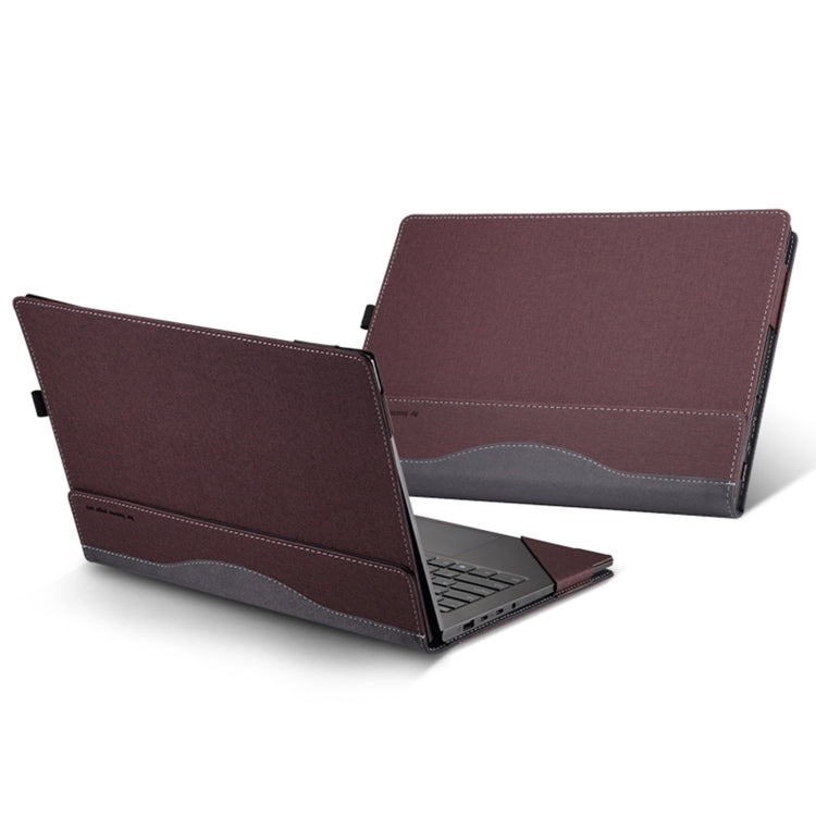 For HP Envy X360 14 inch 14-fc Leather Laptop Shockproof Protective Case(Wine Red) - Screen & Keyboard Cover by PMC Jewellery | Online Shopping South Africa | PMC Jewellery | Buy Now Pay Later Mobicred