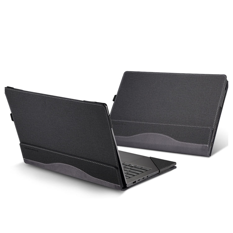 For HP Envy X360 14 inch 14t-es / 14-es Leather Laptop Shockproof Protective Case(Black) - Screen & Keyboard Cover by PMC Jewellery | Online Shopping South Africa | PMC Jewellery | Buy Now Pay Later Mobicred