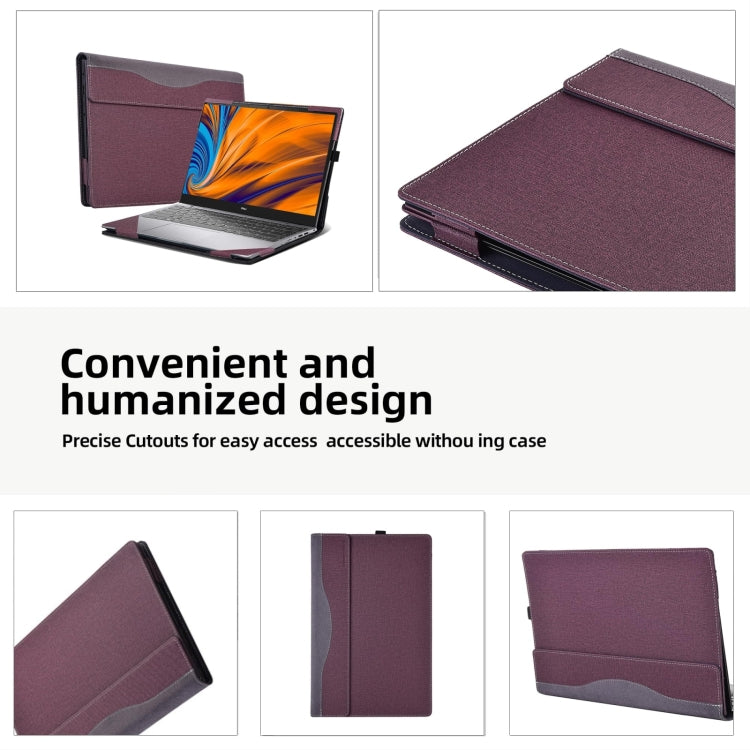 For HP Spectre x360 15-df / 15-ch Leather Laptop Shockproof Protective Case(Wine Red) - Screen & Keyboard Cover by PMC TechLife | Online Shopping South Africa | PMC TechLife | Buy Now Pay Later Mobicred