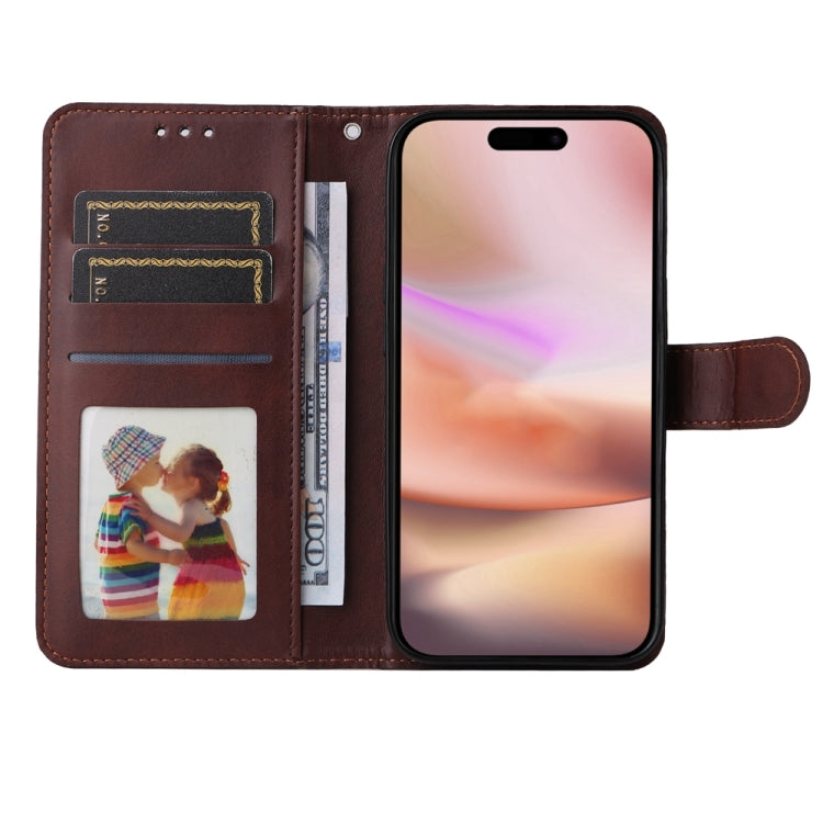 For iPhone 16 Plus Classic Calf Texture Flip Leather Phone Case(Brown) - iPhone 16 Plus Cases by PMC Jewellery | Online Shopping South Africa | PMC Jewellery | Buy Now Pay Later Mobicred