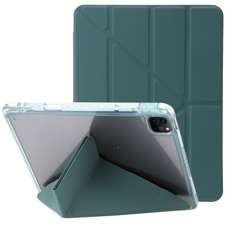 For iPad Pro 11 2024 Clear Acrylic Deformation Leather Tablet Case(Dark Green) - iPad Pro 11 2024 Cases by PMC Jewellery | Online Shopping South Africa | PMC Jewellery | Buy Now Pay Later Mobicred