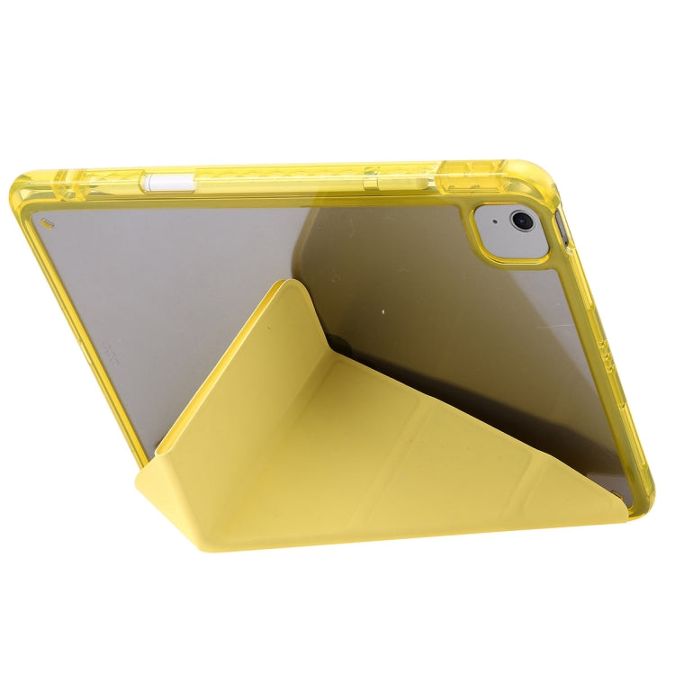 For iPad Air 11 2025 / 2024 Clear Acrylic Deformation Leather Tablet Case(Yellow) - iPad Air 11 2025 / 2024 Cases by PMC TechLife | Online Shopping South Africa | PMC TechLife | Buy Now Pay Later Mobicred