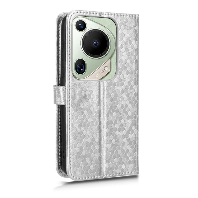 For Huawei Pura 70 Ultra Honeycomb Dot Texture Leather Phone Case(Silver) - Huawei Cases by PMC Jewellery | Online Shopping South Africa | PMC Jewellery | Buy Now Pay Later Mobicred