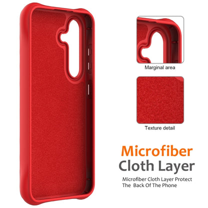 For Samsung Galaxy S25 5G Wave Texture MagSafe Magnetic Liquid Silicone Phone Case(Red) - Galaxy S25 5G Cases by PMC Jewellery | Online Shopping South Africa | PMC Jewellery | Buy Now Pay Later Mobicred