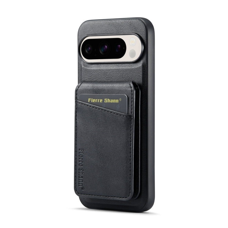 For Google Pixel 9 Fierre Shann Cowhide Vertical Flip Magnetic Card Holder Phone Case(Black) - free shipping - PMC TechLife - Order now!