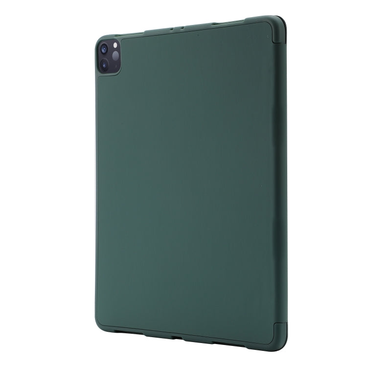 For iPad Pro 11 2024 Skin Feel Tri-fold Leather Tablet Case with Pen Slot(Dark Green) - iPad Pro 11 2024 Cases by PMC TechLife | Online Shopping South Africa | PMC TechLife | Buy Now Pay Later Mobicred