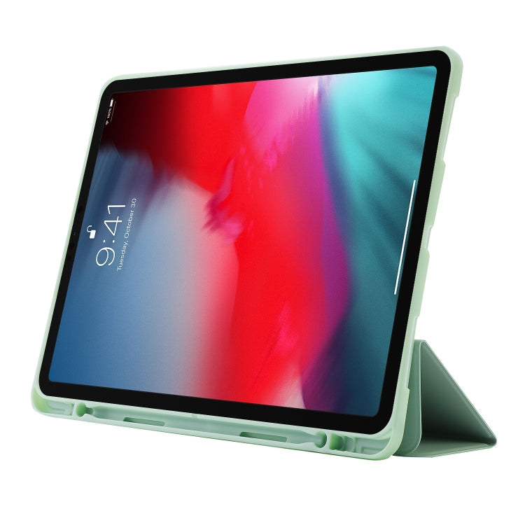 For iPad Pro 11 2024 Skin Feel Tri-fold Leather Tablet Case with Pen Slot(Matcha Green) - iPad Pro 11 2024 Cases by PMC TechLife | Online Shopping South Africa | PMC TechLife | Buy Now Pay Later Mobicred