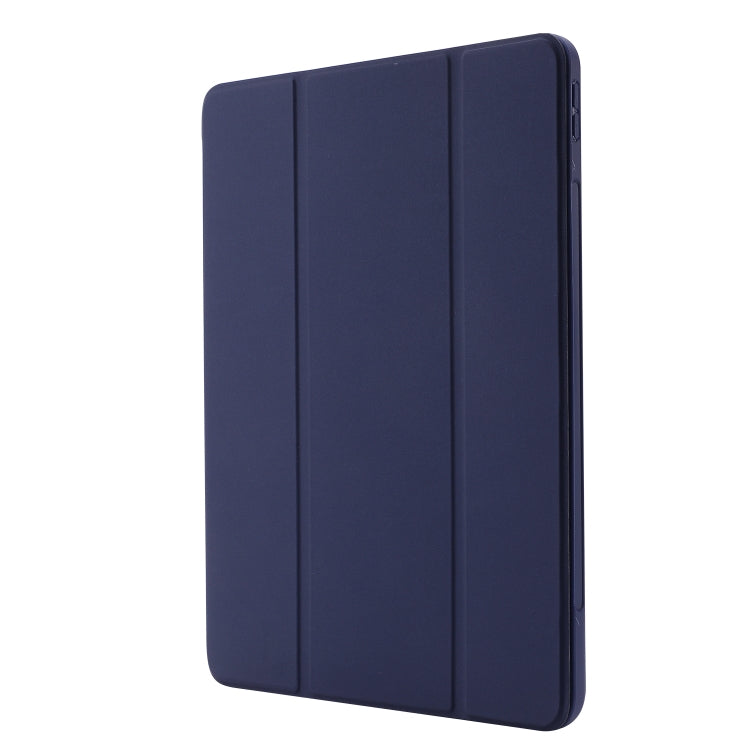 For iPad Pro 13 2024 Skin Feel Tri-fold Leather Tablet Case with Pen Slot(Dark Blue) - iPad Pro 13 2024 Cases by PMC TechLife | Online Shopping South Africa | PMC TechLife | Buy Now Pay Later Mobicred