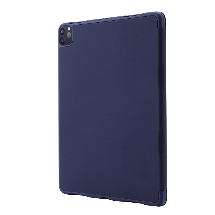 For iPad Pro 13 2024 Skin Feel Tri-fold Leather Tablet Case with Pen Slot(Dark Blue) - iPad Pro 13 2024 Cases by PMC TechLife | Online Shopping South Africa | PMC TechLife | Buy Now Pay Later Mobicred