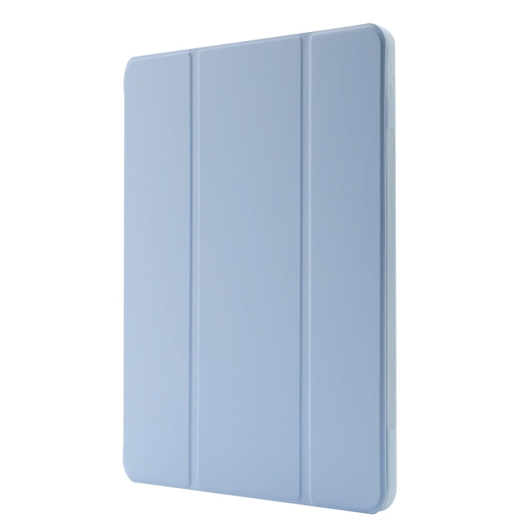 For iPad Air 13 2025 / 2024 Skin Feel Tri-fold Leather Tablet Case with Pen Slot(Light Blue) - iPad Air 13 2025 / 2024 Cases by PMC TechLife | Online Shopping South Africa | PMC TechLife | Buy Now Pay Later Mobicred