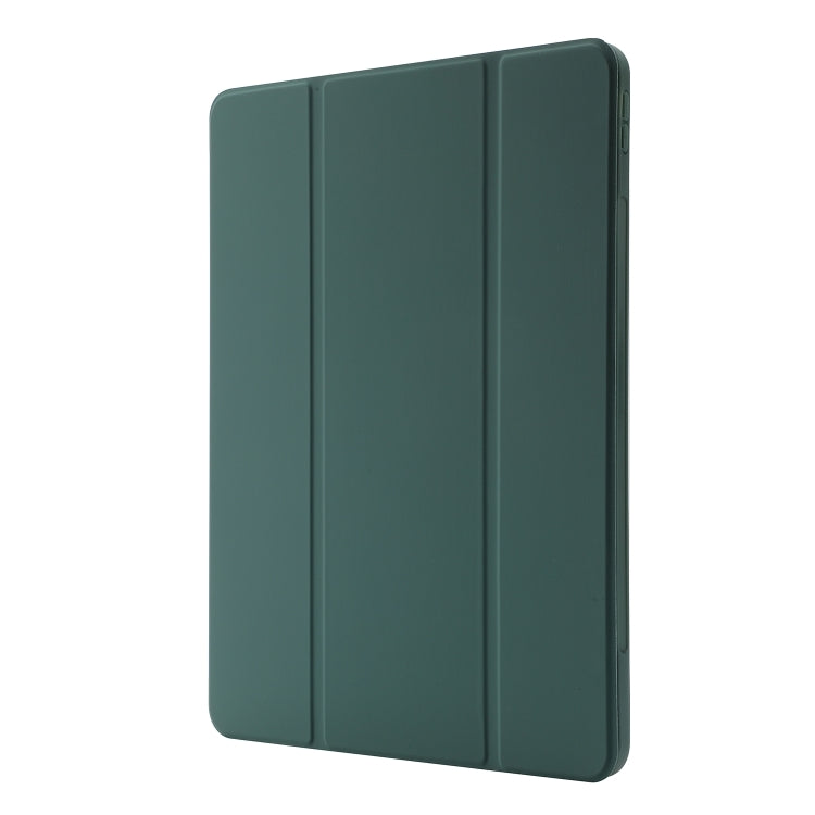 For iPad Air 13 2024 Skin Feel Tri-fold Leather Tablet Case with Pen Slot(Dark Green) - iPad Air 13 2024 Cases by PMC TechLife | Online Shopping South Africa | PMC TechLife | Buy Now Pay Later Mobicred