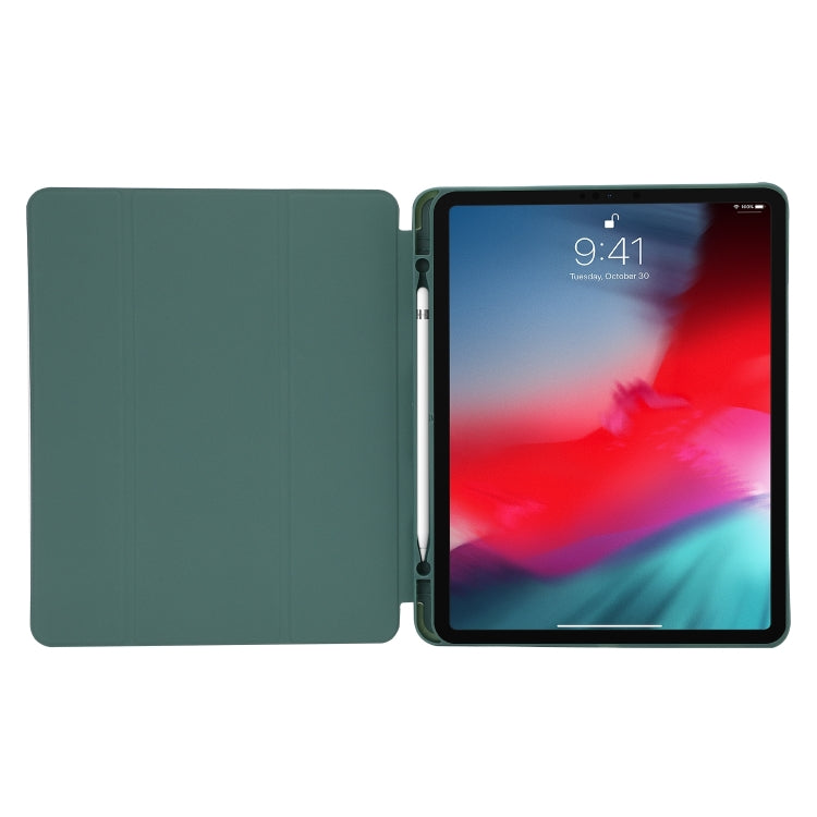 For iPad Pro 11 2024 Skin Feel Tri-fold Leather Tablet Case with Pen Slot(Grey) - iPad Pro 11 2024 Cases by PMC Jewellery | Online Shopping South Africa | PMC Jewellery | Buy Now Pay Later Mobicred