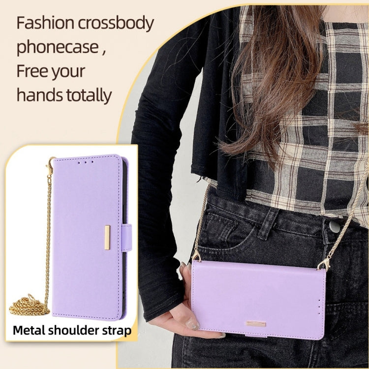 For Honor Magic6 Pro Crossbody Chain Leather Phone Case(Purple) - Honor Cases by PMC Jewellery | Online Shopping South Africa | PMC Jewellery | Buy Now Pay Later Mobicred