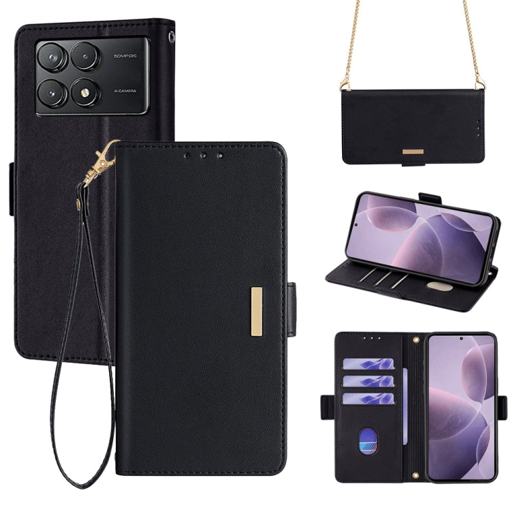 For Xiaomi Redmi K70 5G / K70 Pro 5G Crossbody Chain Leather Phone Case(Black) - K70 Pro Cases by PMC Jewellery | Online Shopping South Africa | PMC Jewellery | Buy Now Pay Later Mobicred