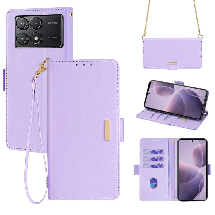 For Xiaomi Redmi K70 5G / K70 Pro 5G Crossbody Chain Leather Phone Case(Purple) - K70 Pro Cases by PMC Jewellery | Online Shopping South Africa | PMC Jewellery | Buy Now Pay Later Mobicred