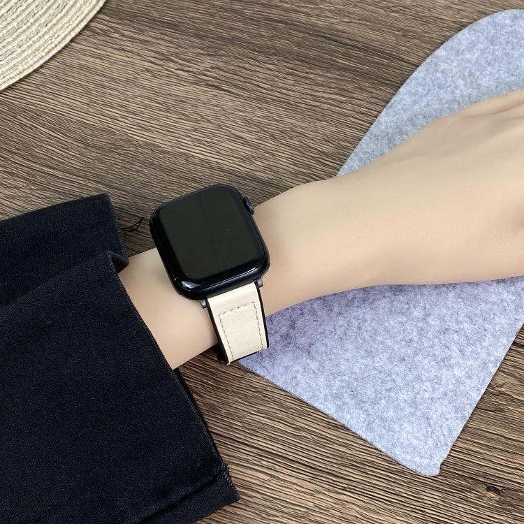 For Apple Watch Ultra 2 49mm Trapezoid Fold Magnetic Buckle Silicone PU Watch Band(Beige Gold) - free shipping - PMC TechLife - Order now!