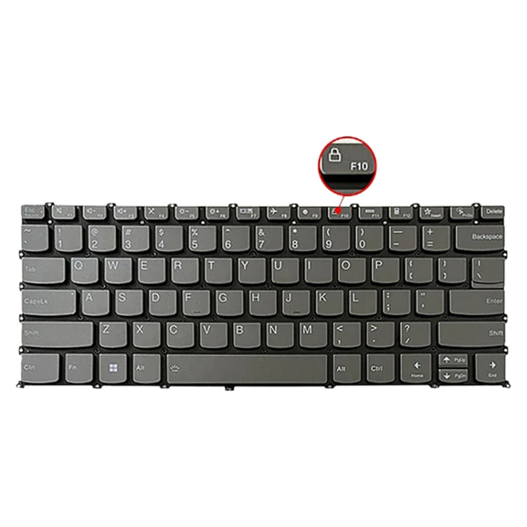 For Lenovo IdeaPad 5 / Yoga Slim 7 Pro  US Version Laptop Backlight Keyboard, F10 Key with Lock Icon(Grey) - Lenovo Spare Parts by PMC TechLife | Online Shopping South Africa | PMC TechLife | Buy Now Pay Later Mobicred