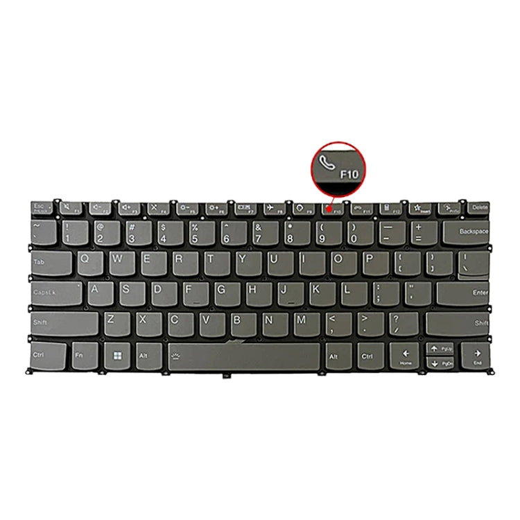 For Lenovo IdeaPad 5 / Yoga Slim 7 Pro US Version Laptop Backlight Keyboard, F10 Key with Phone Icon(Grey) - Lenovo Spare Parts by PMC TechLife | Online Shopping South Africa | PMC TechLife | Buy Now Pay Later Mobicred