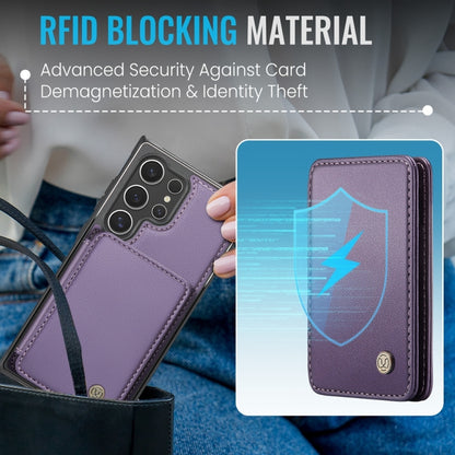 For Samsung Galaxy S24 Ultra 5G JEEHOOD J05 Business Magnetic Style RFID Leather Phone Case(Purple) - Galaxy S24 Ultra 5G Cases by JEEHOOD | Online Shopping South Africa | PMC Jewellery | Buy Now Pay Later Mobicred