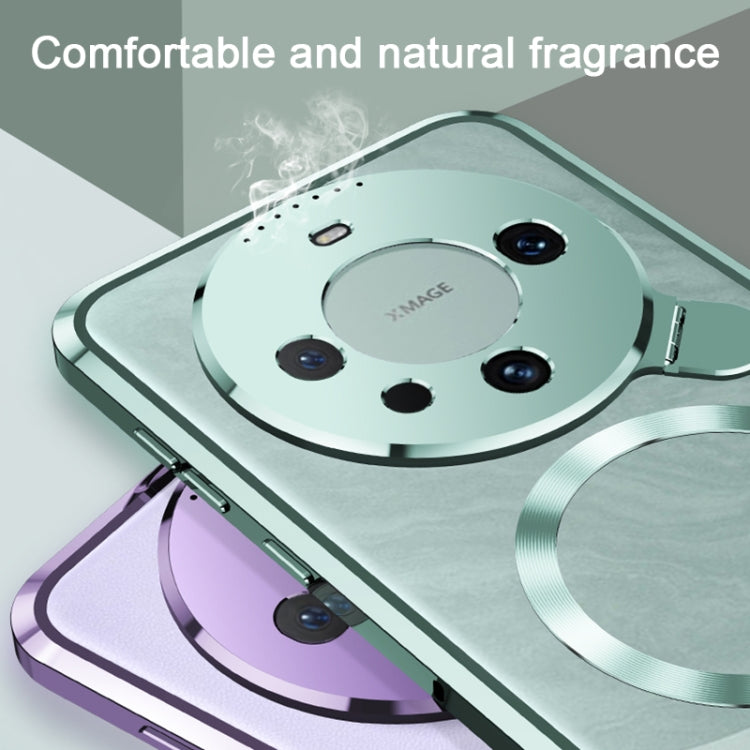 For Huawei Mate 60 Aromatherapy Holder Single-sided MagSafe Magnetic Phone Case(Silver) - Huawei Cases by PMC TechLife | Online Shopping South Africa | PMC TechLife | Buy Now Pay Later Mobicred