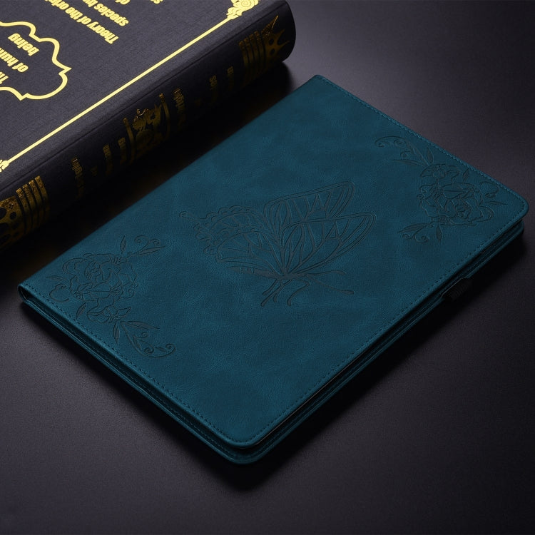 For iPad Air 11 2024 Butterfly Flower Embossed Leather Tablet Case(Blue) - iPad Air 11 2024 Cases by PMC Jewellery | Online Shopping South Africa | PMC Jewellery | Buy Now Pay Later Mobicred