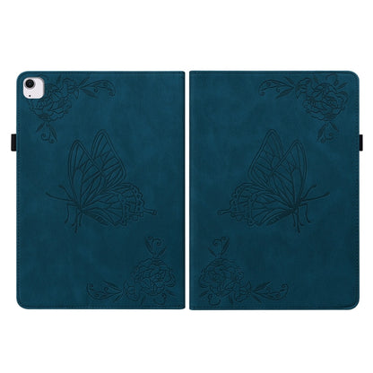 For iPad Air 11 2024 Butterfly Flower Embossed Leather Tablet Case(Blue) - iPad Air 11 2024 Cases by PMC Jewellery | Online Shopping South Africa | PMC Jewellery | Buy Now Pay Later Mobicred
