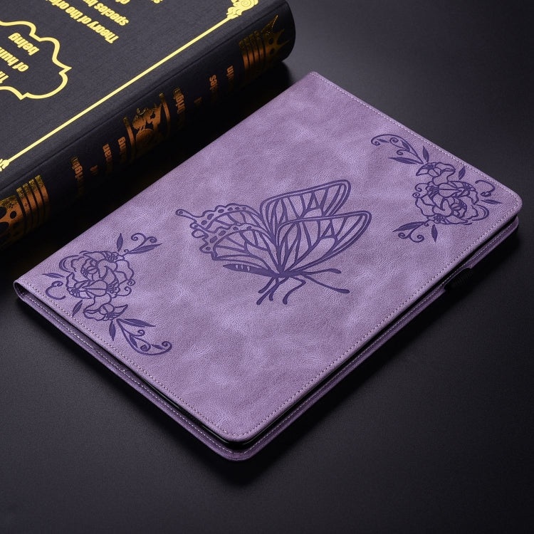For iPad Air 11 2024 Butterfly Flower Embossed Leather Tablet Case(Purple) - iPad Air 11 2024 Cases by PMC Jewellery | Online Shopping South Africa | PMC Jewellery | Buy Now Pay Later Mobicred