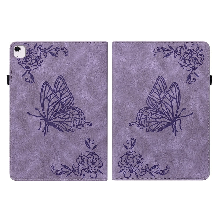 For iPad Air 11 2024 Butterfly Flower Embossed Leather Tablet Case(Purple) - iPad Air 11 2024 Cases by PMC Jewellery | Online Shopping South Africa | PMC Jewellery | Buy Now Pay Later Mobicred