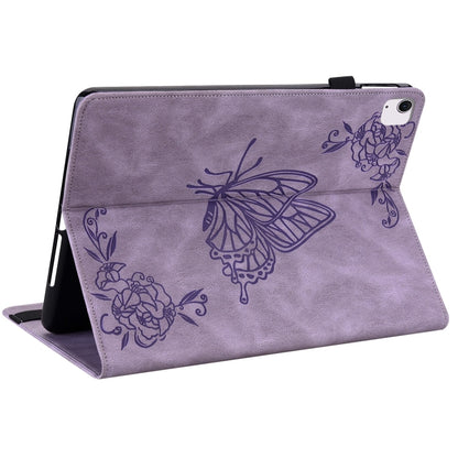 For iPad Air 11 2024 Butterfly Flower Embossed Leather Tablet Case(Purple) - iPad Air 11 2024 Cases by PMC Jewellery | Online Shopping South Africa | PMC Jewellery | Buy Now Pay Later Mobicred
