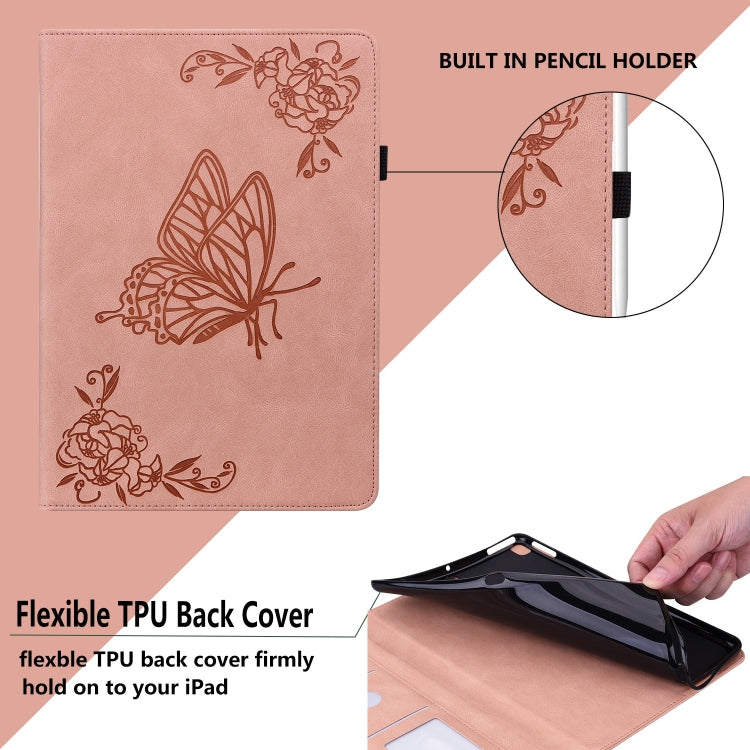 For iPad Air 11 2024 Butterfly Flower Embossed Leather Tablet Case(Rose Gold) - iPad Air 11 2024 Cases by PMC Jewellery | Online Shopping South Africa | PMC Jewellery | Buy Now Pay Later Mobicred